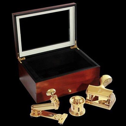 24k Gold Plated Stapler, Paper Punch and Ink well