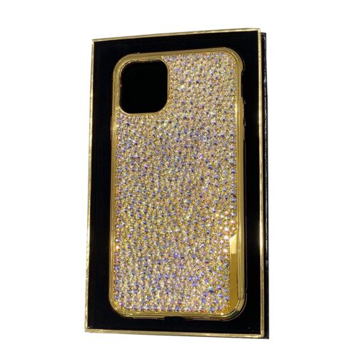 Luxury Gold iPhone 11 Pro and Pro Max Casing with Full White Crystals