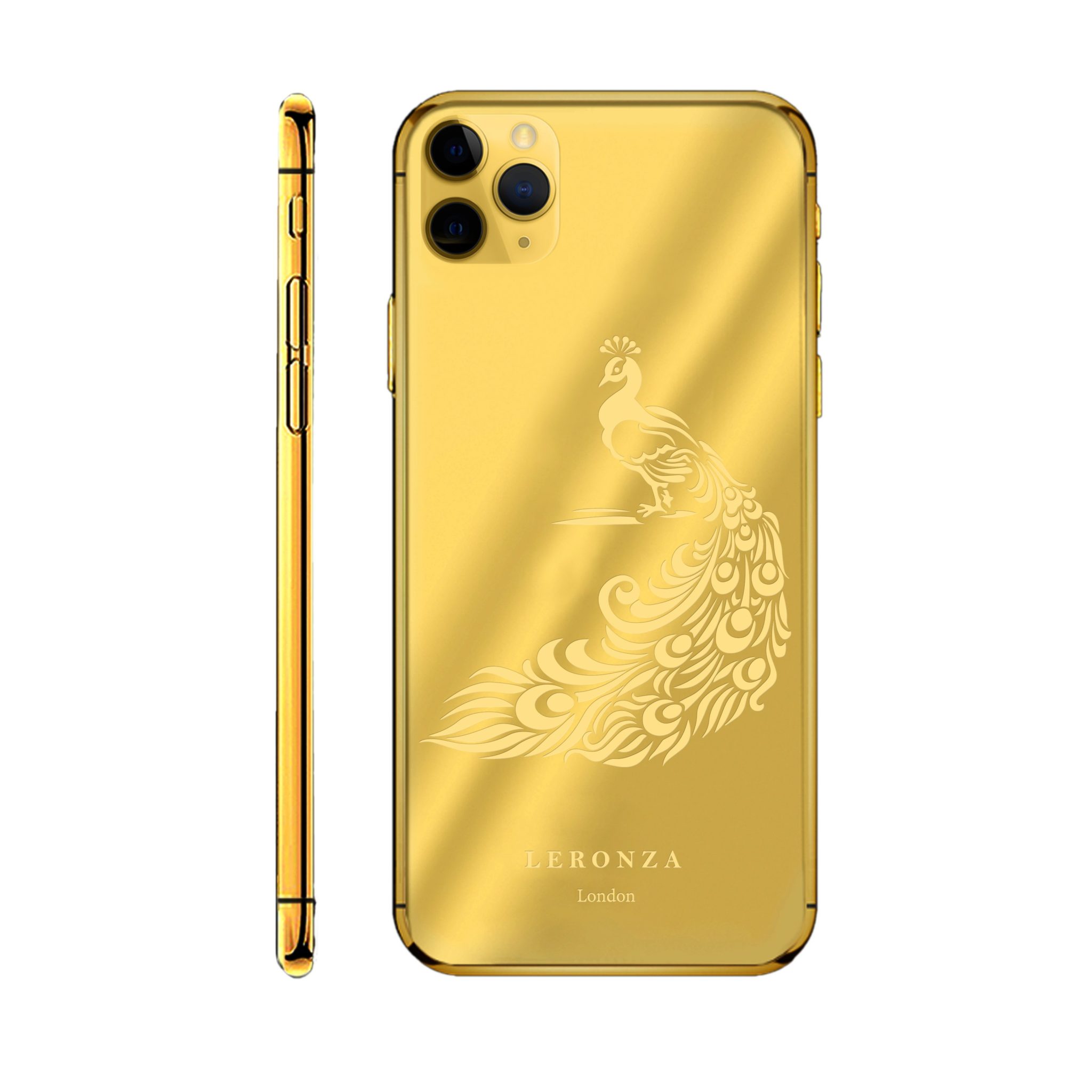 24k Gold Peacock Limited Edition iPhone 11 Pro and 11 Pro Max - Leronza