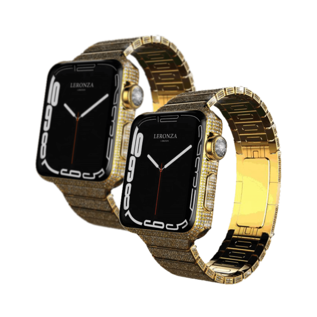 18k solid gold apple watch series 7 with diamond strap