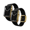 24k gold apple watch series 8 and 8 ultra with black python strap
