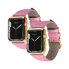 24k gold apple watch series 8 ultra with pink leather strap