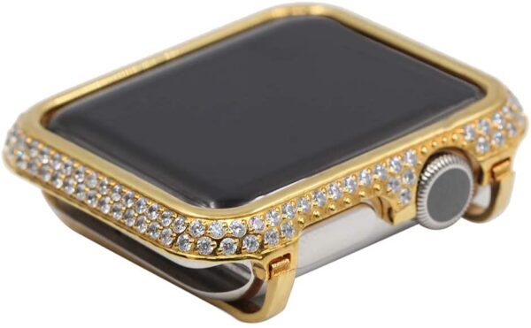 24K Gold Apple watch case with diamonds