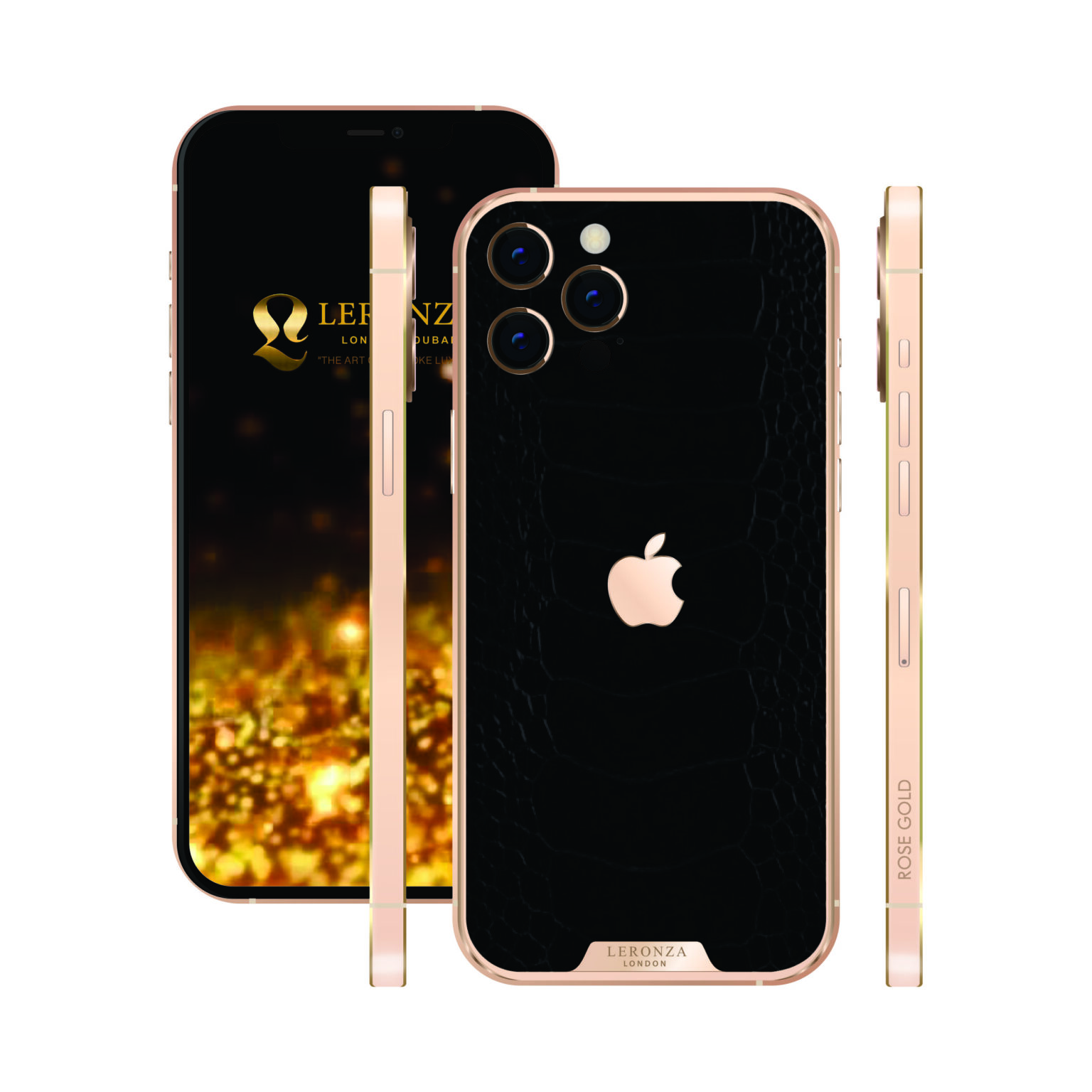 New Luxury Rose Gold Iphone 12 Pro And 12 Pro Max Full Ostrich Leg