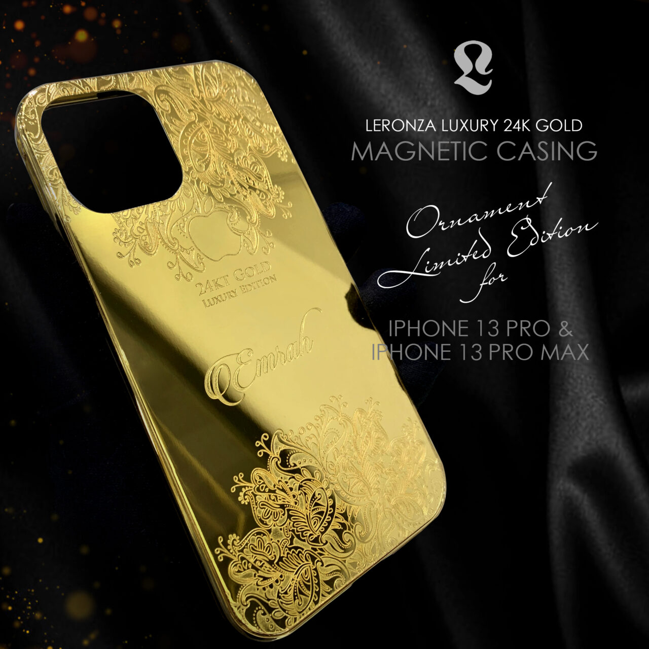 24K GOLD IPHONE 13 PRO MAX ORNAMENT CASING