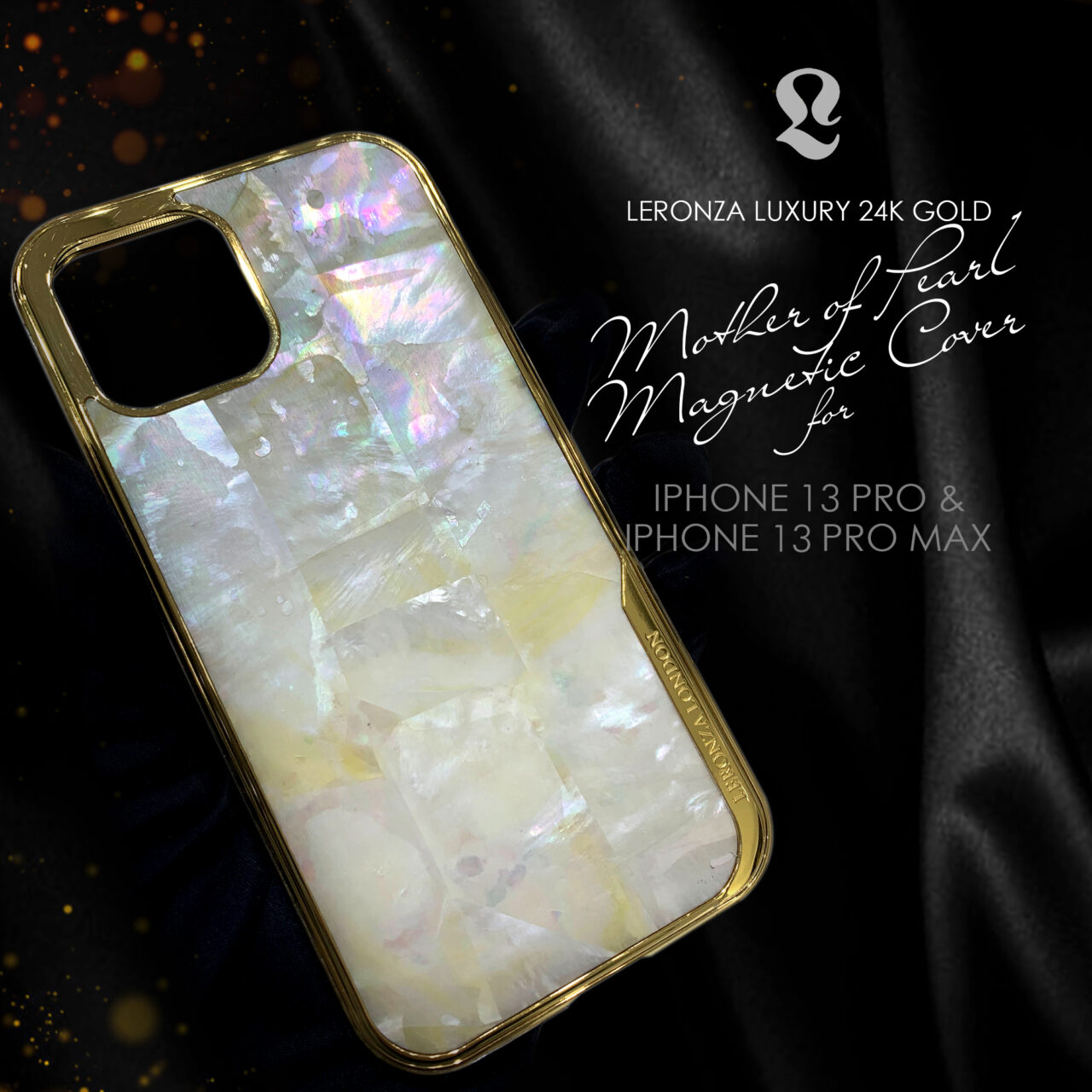 24K GOLD IPHONE 13 PRO MOTHER OF PEARL CASING
