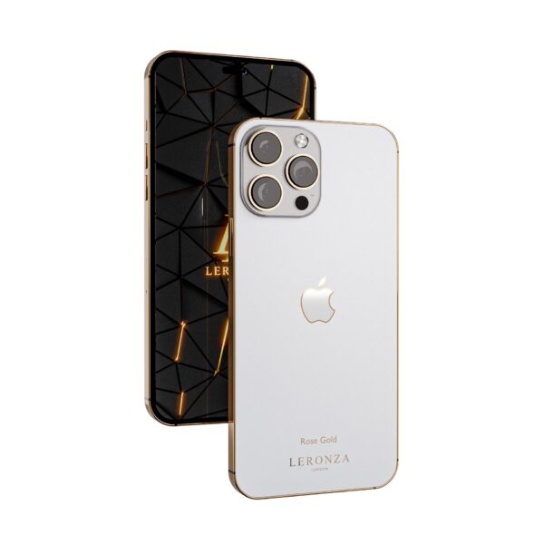 Luxury Rose Gold White iPhone 14 Pro
