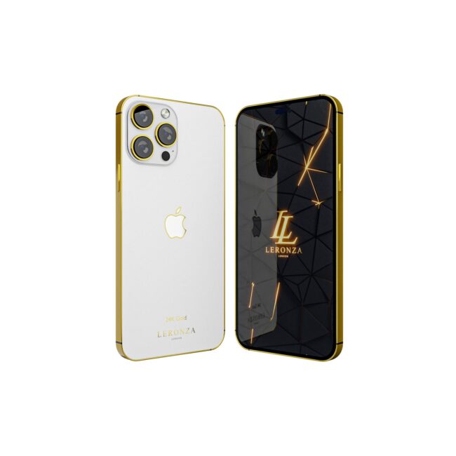 Luxury 24K Gold White iPhone 14 Pro