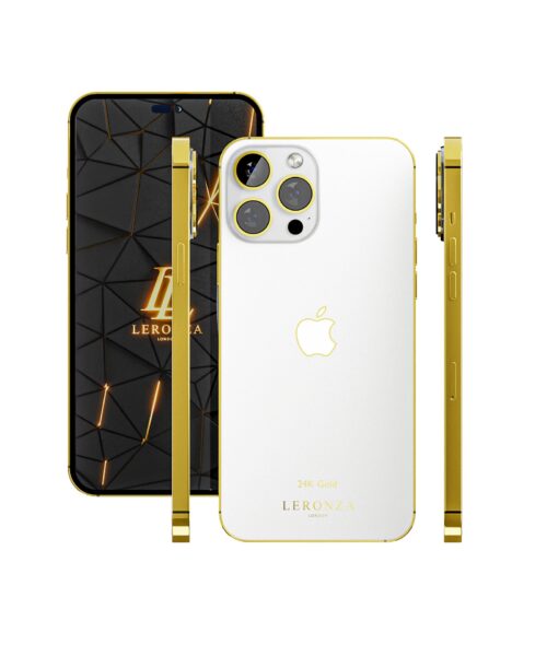 Luxury 24K Gold White iPhone 14 Pro