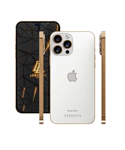 Luxury Rose Gold White iPhone 14 Pro