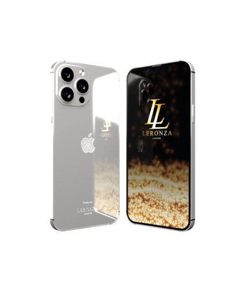 Leronza platinum iPhone 13 Pro Max with Crystal Logo
