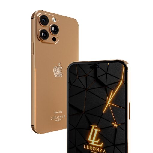 Luxury rose gold diamond apple logo iPhone 14 Pro