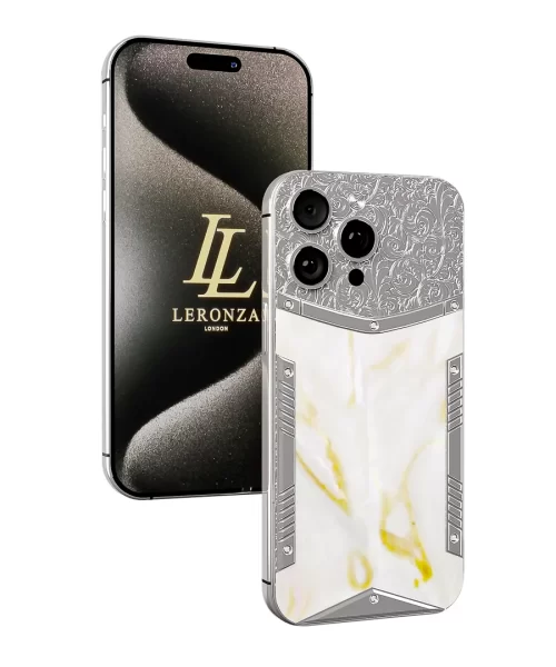 Leronza Platinum iPhone 15 Pro Mother of Pearl Royale