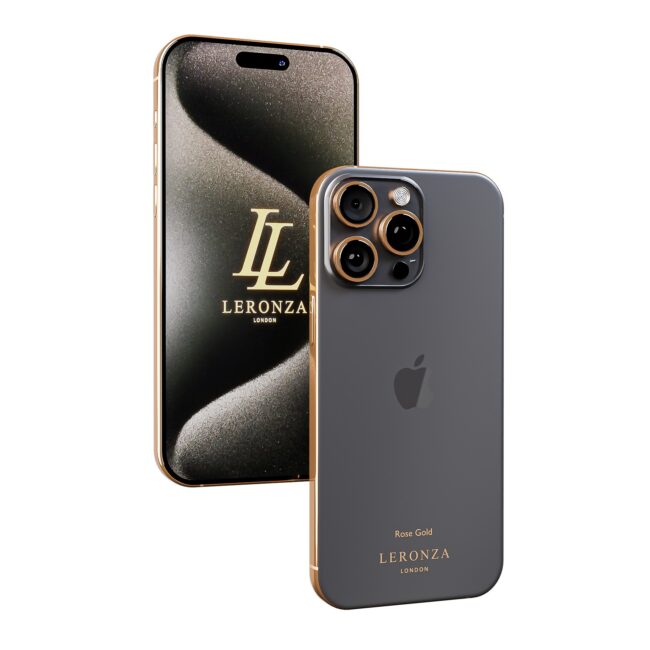 Leronza Rose Gold iPhone 15 Pro Classic Black