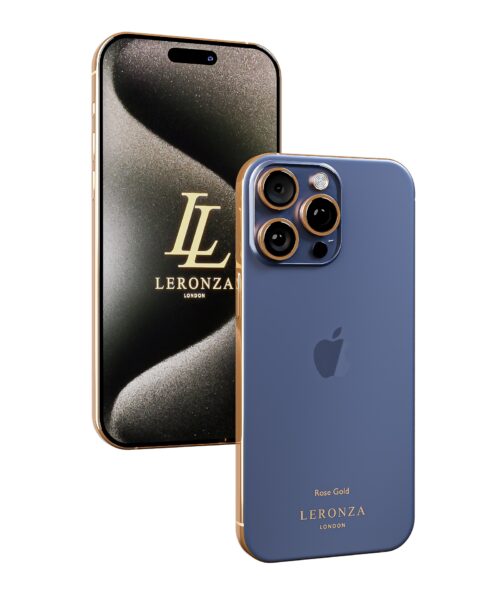 Leronza Rose Gold iPhone 15 Pro Classic Blue
