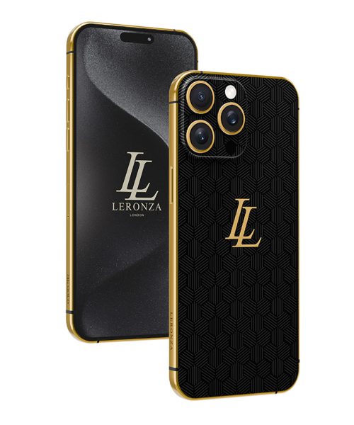 Customized 24k Gold Apple iPhone 15 Pro and Max Noir Rhodium Edition