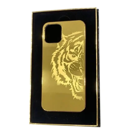 Leronza 24K Gold Apple Luxury 16 Pro Max iPhone Casing Cover Tiger