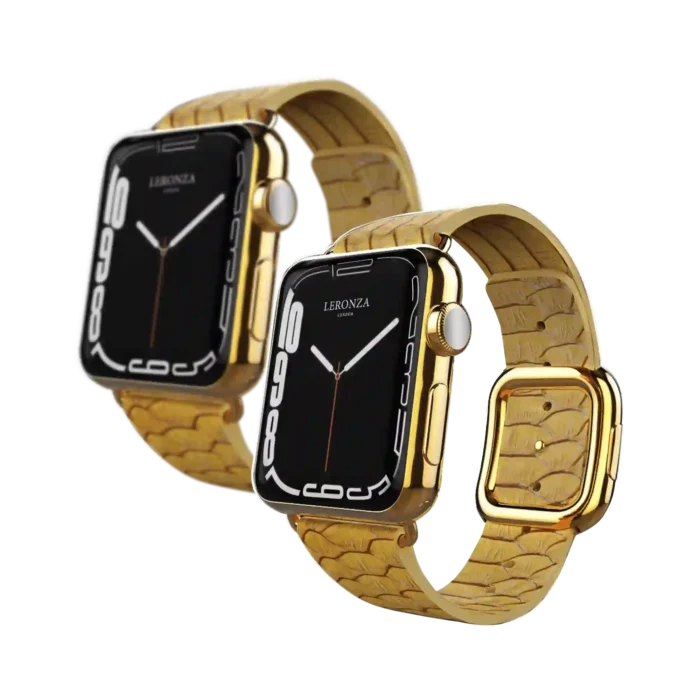 Leronza’s Custom made 24K Gold Apple Watch Series X (10) with gold python strap