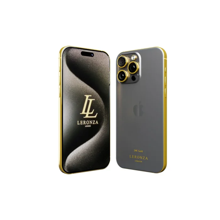 24K Gold iPhone 15 Pro Max Black