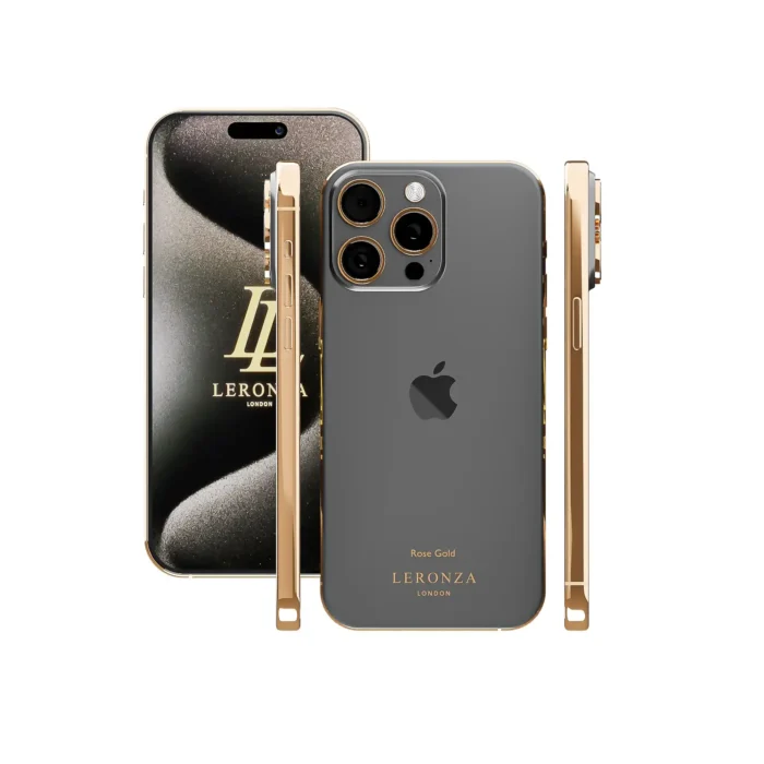 24K Gold iPhone 15 Pro Max Black