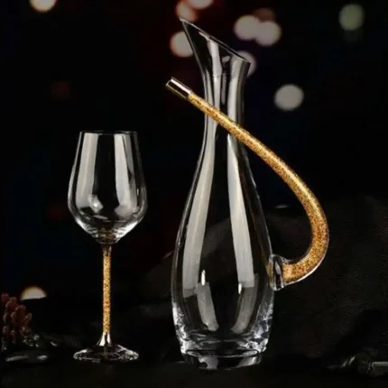 Leronza Luxury Exclusive 24 Carat Gold Decanter and Wine glass