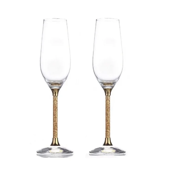 Leronza Luxury CLASSIC 24 Carat Gold CHAMPAGNE FLUTE Glasses