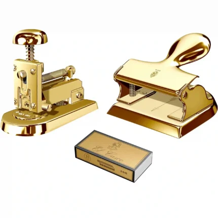 Leronza Luxury Artistic 24 KT Gold STAPLER PUNCHING HOLE Corporate Gifts