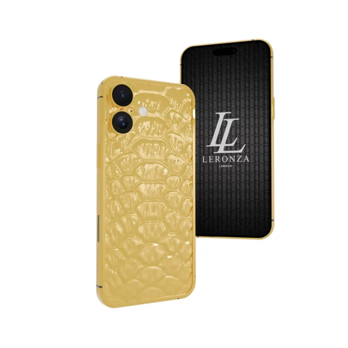 24K Gold iPhone 16 Plus Crocodile