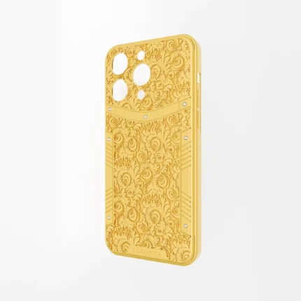 Luxury 24K Gold iPhone 15 16 Pro Max Flora case