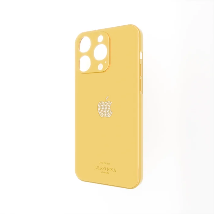 Luxury 24K Gold iPhone 15 16 Pro Max Diamond logo case