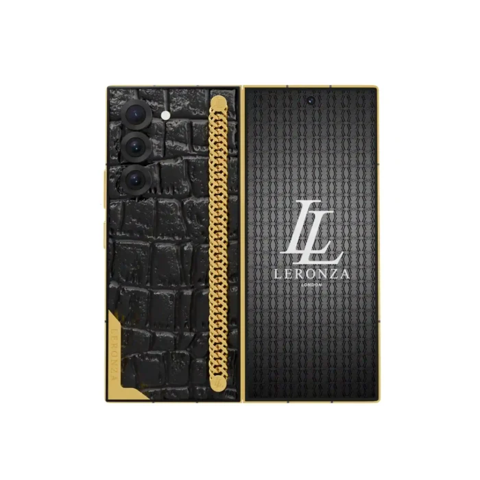 24K Gold Galaxy Fold6 Leather Link