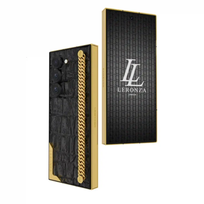 24K Gold Galaxy Fold6 Leather Link