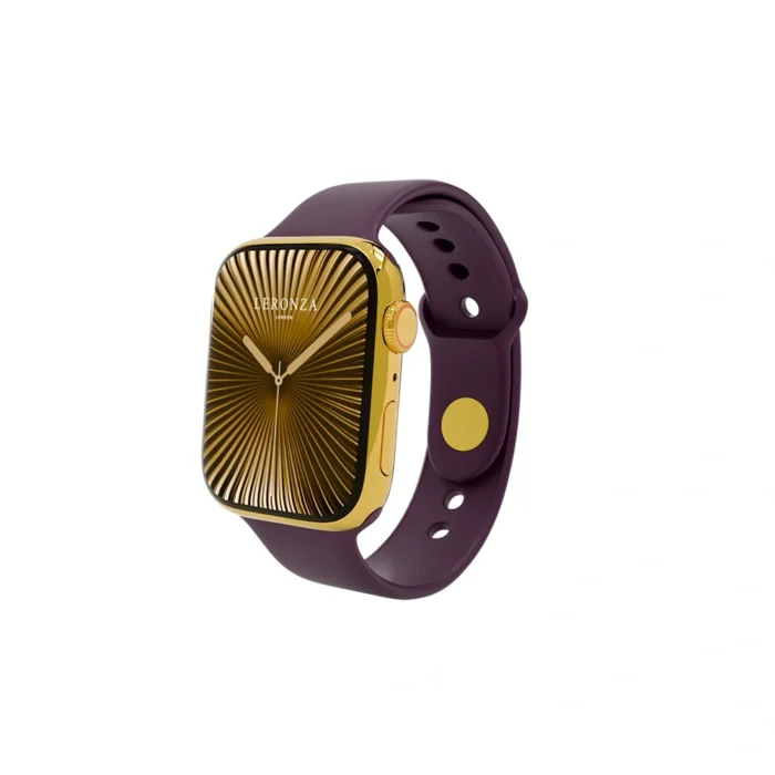 24K Gold Watch 10 Black Band