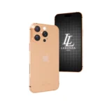 Gold iPhone 16 Pro Max diamond frame logo