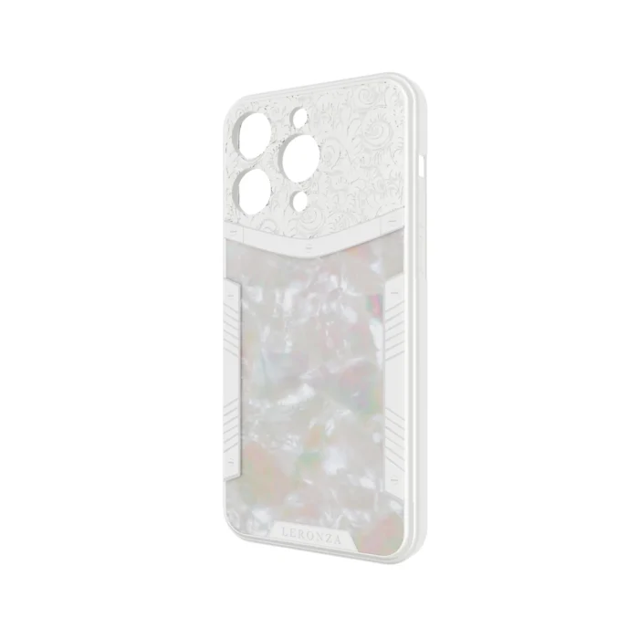 Gold iPhone 15 16 Pro Max Pearl flora case