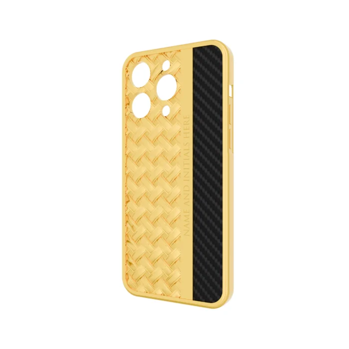 Gold iPhone 15 16 Pro Max Knots CarbonFiber case