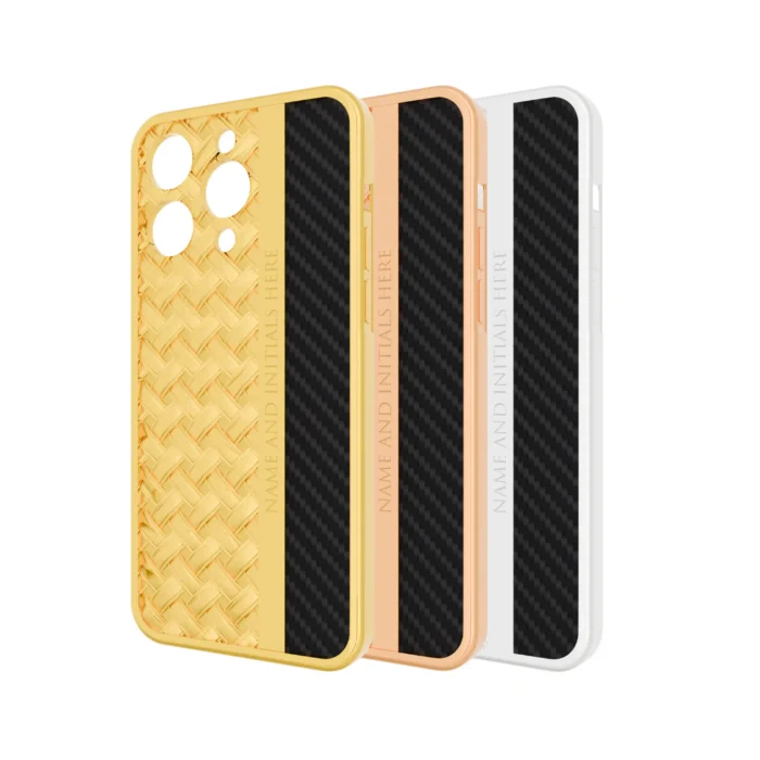 Gold iPhone 15 16 Pro Max Knots CarbonFiber case