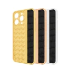 Gold iPhone 15 16 Pro Max Knots Leather case