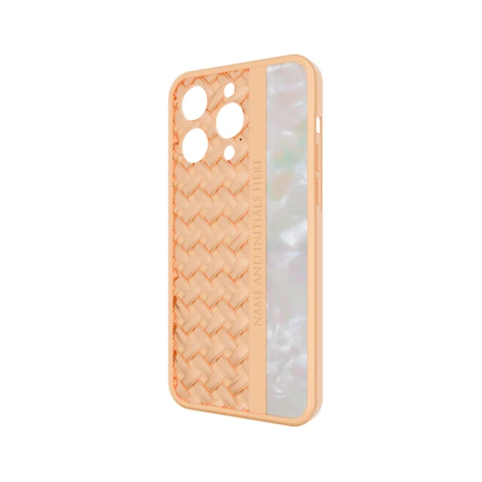 Gold iPhone 15 16 Pro Max Knots Pearl case