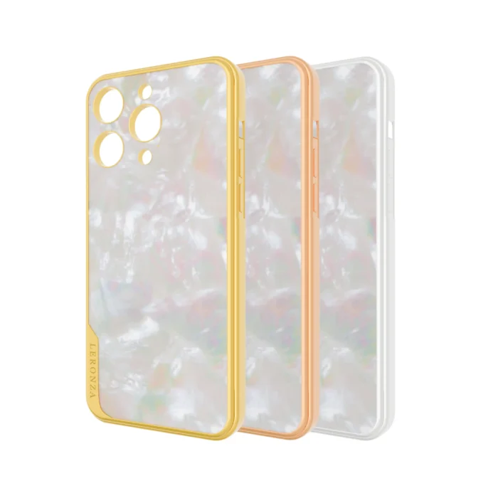 Gold iPhone 15 16 Pro Max Full Pearl case