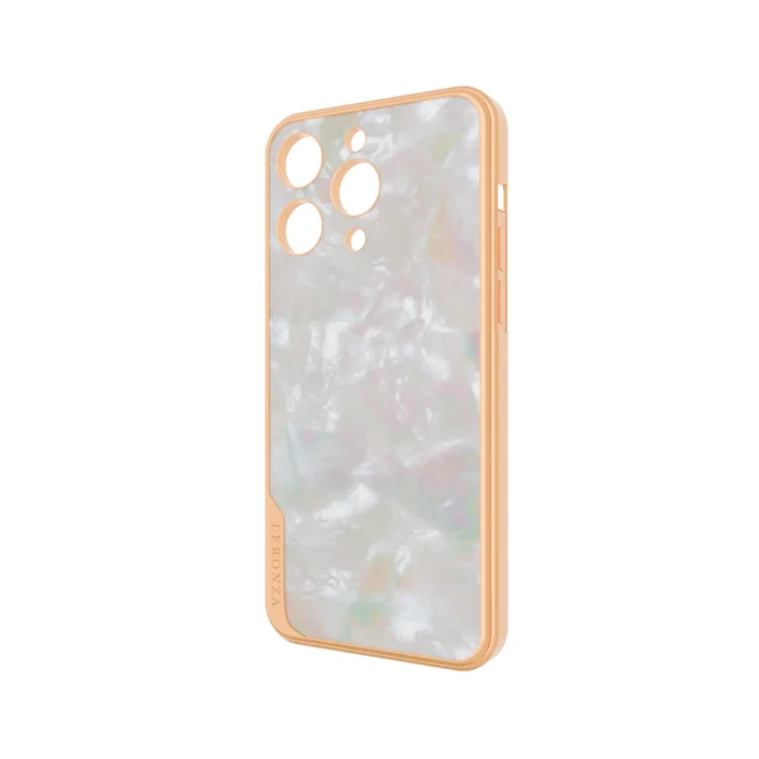 Gold iPhone 15 16 Pro Max Full Pearl case